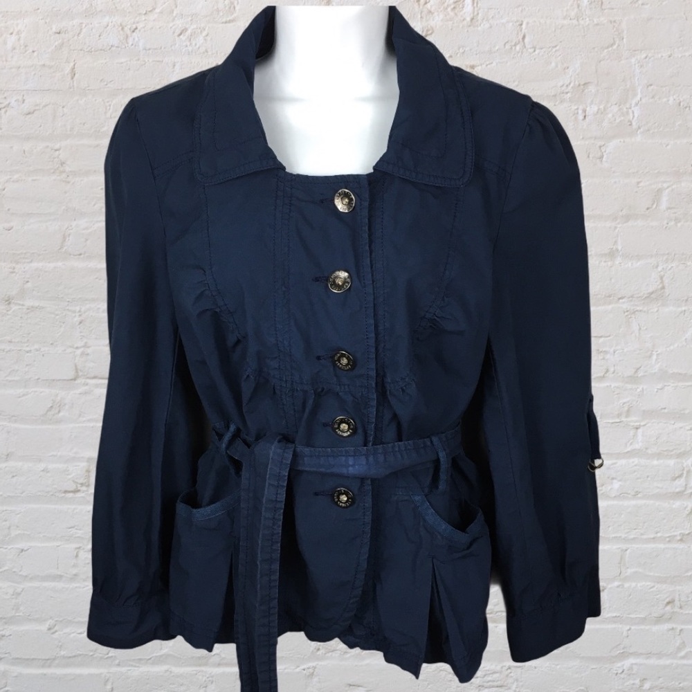 DKNY JEANS Navy Jacket Blazer w/Belt Size Medium
